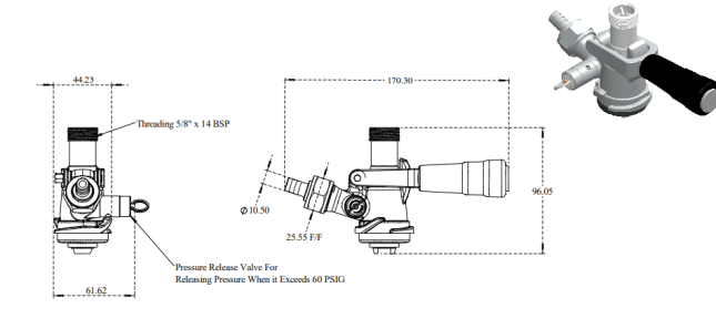Barobjects-D System With Chrome Plated Brass Body and Chrome Plated Brass Probe-C737
