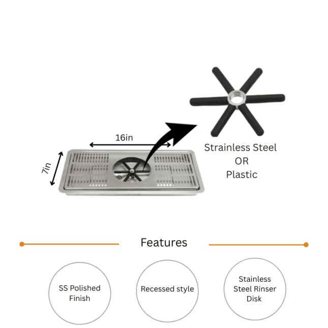 16ʺ x 7ʺ Center Spray Glass Rinser - Image 3