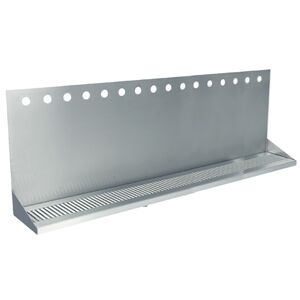 48″ x 6″ x 14″ Shank Mounted Drip Tray – Brushed Stainless – With Drain - Image 2