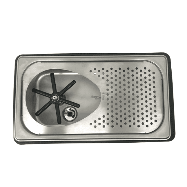 Counter Top Milk Pitcher Rinser with Drain Board - Image 3