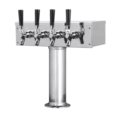 4 Tap 4" T Tower Brushed Stainless