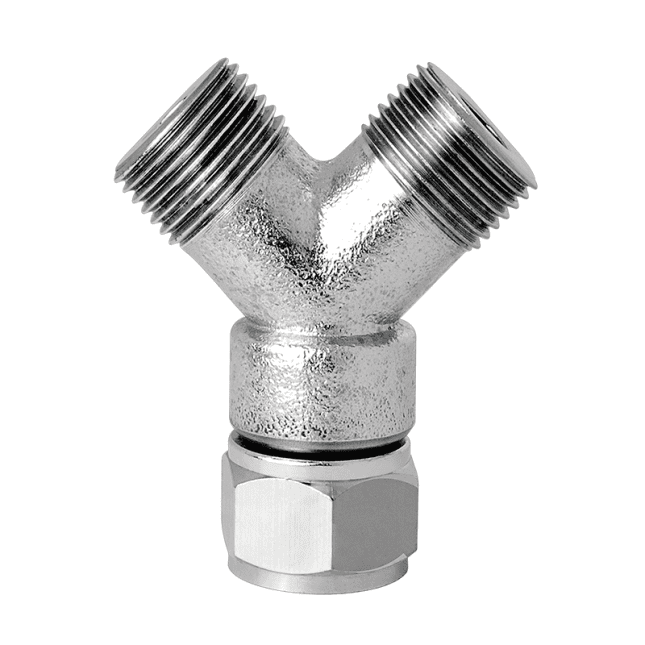 Chrome plated Beer line Y fitting 3/8" bore