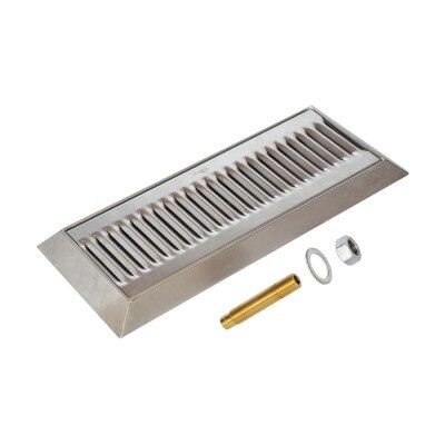 16″ X 6.5″ Beveled Edge Drip Tray With Drain for Dispense Device- C629