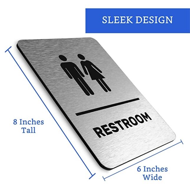 Brushed Stainless Male Restroom Sign
