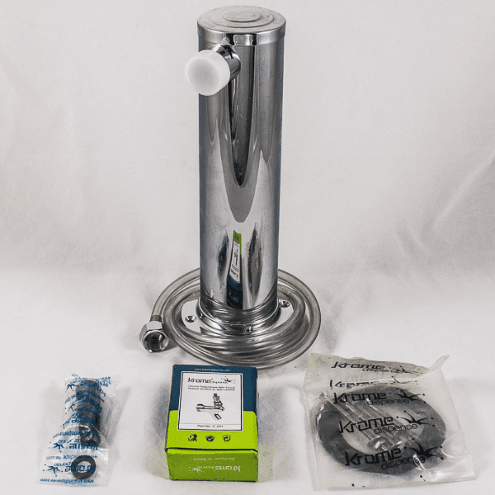 2.5” Column Beer Tower - 1 Faucet - SS Polished - Air Cooled - Image 2