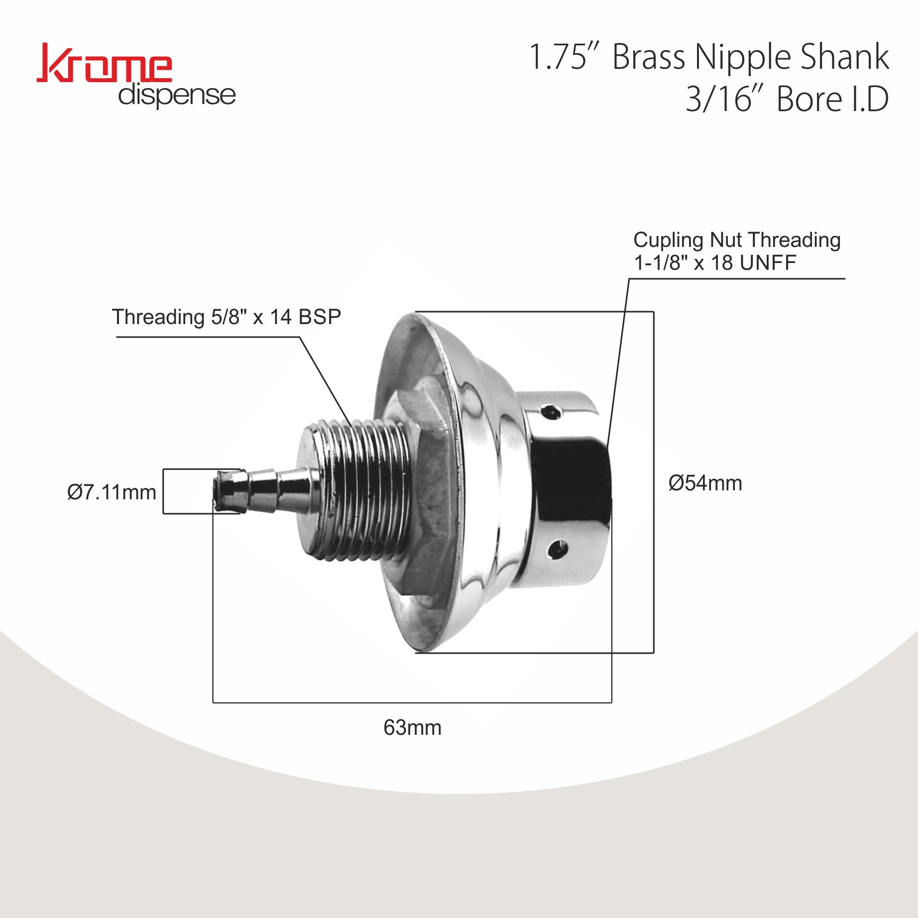 1.75" Brass Nipple Shank - 3/16" Bore I.D(Pack of 2) - Image 3