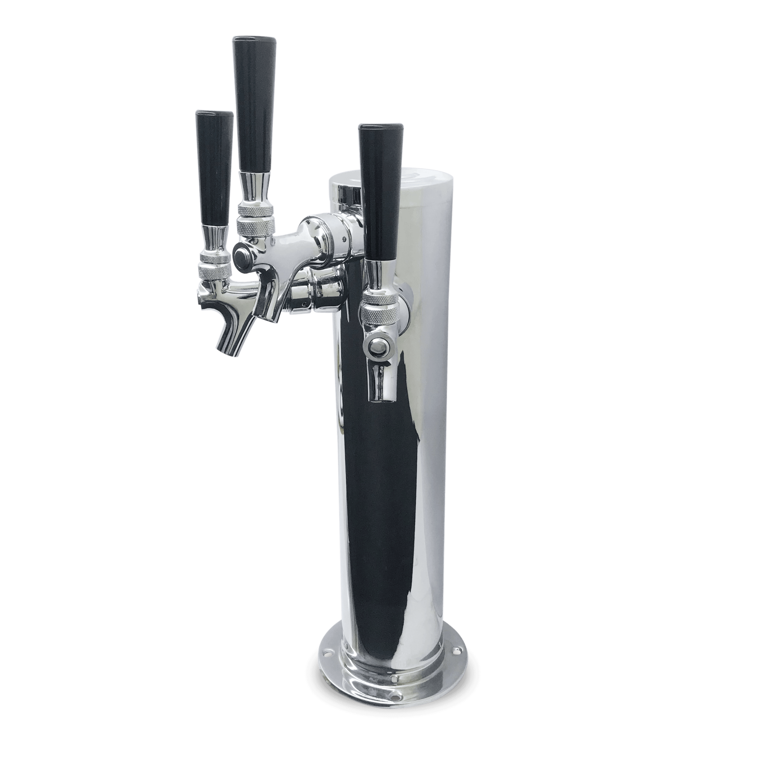3" Triple Tap Tower with 1/4" Column Shank- Air Cooled Assembly+Free Faucet knobs