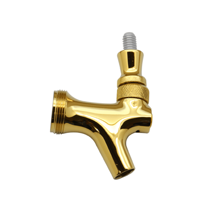 Standard Beer Faucet - Lacquered Polish Brass with Stainless Steel Lever - Image 2