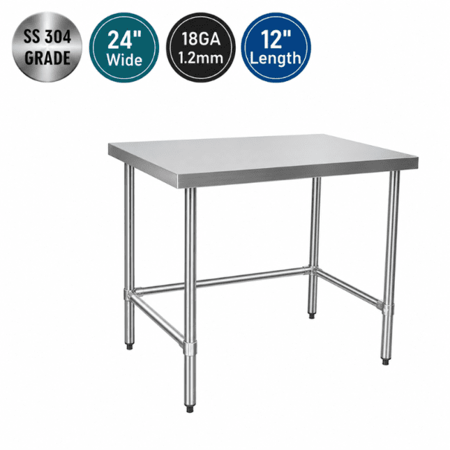 24″ × 12″ Stainless Steel Work Table