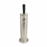 3″ Column Beer Tower – 1 Faucets With 100% SS Contact – Brushed Stainless – Air Cooled