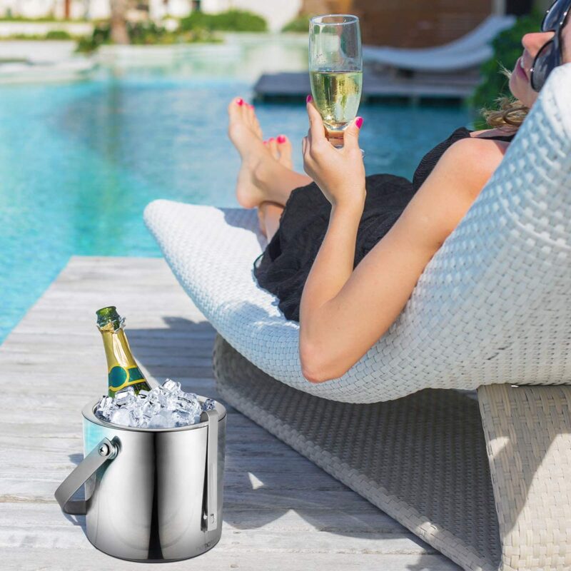 Barobjects Stainless Steel Ice Bucket with Lid