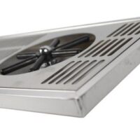 Alternative view of 20″x 7″ Side Spray Glass Rinser Recessed Drip Tray – Brushed Stainless – With Drain