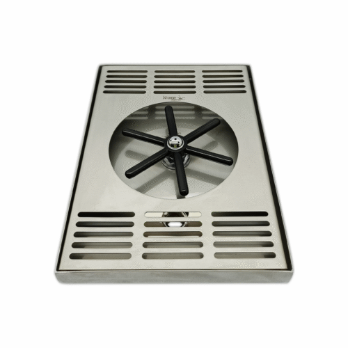 Alternative view of Center Spray Glass Rinser Drip Tray - Brushed Stainless With Drain