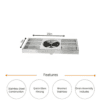 Center Spray Glass Rinser With Drip Tray and Drain Assembly - Image 2