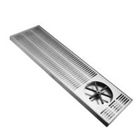 Alternative view of Side Spray Glass Rinser Drip Tray- Brushed Stainless - With Drain