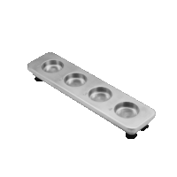 Alternative view of Aluminium Beer Sampling Tray with Four Beer Glasses