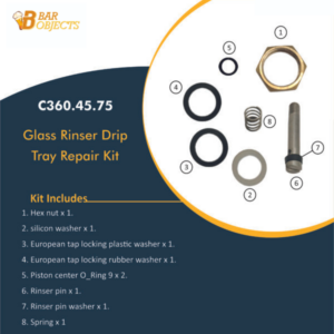 Repair kit for glass rinser drip tray C360.45.75