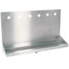 24″ x 6″ x 14″ wall mount drip tray with shank holes