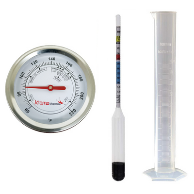 Barobjects Hydrometer, test jar and thermometer kit