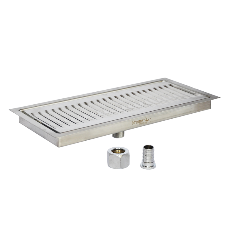 12″x5″ Flush Mounted Drip Tray Brushed Stainless Recessed Tray