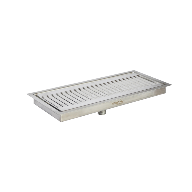 12″x5″ Flush Mounted Drip Tray Brushed Stainless Recessed Tray