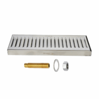 16″ x 5″ Surface Drip Tray – Brushed Stainless – With Drain