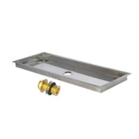 Alternative view of 15-5/8″ x 6″ Flanged Mount Drip Tray – Brushed Stainless – With Drain