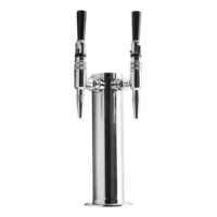 Nitro Coffee Tower - 2 Faucets with 100% SS Contact - SS Polished - Air Cooled- NSF Certified