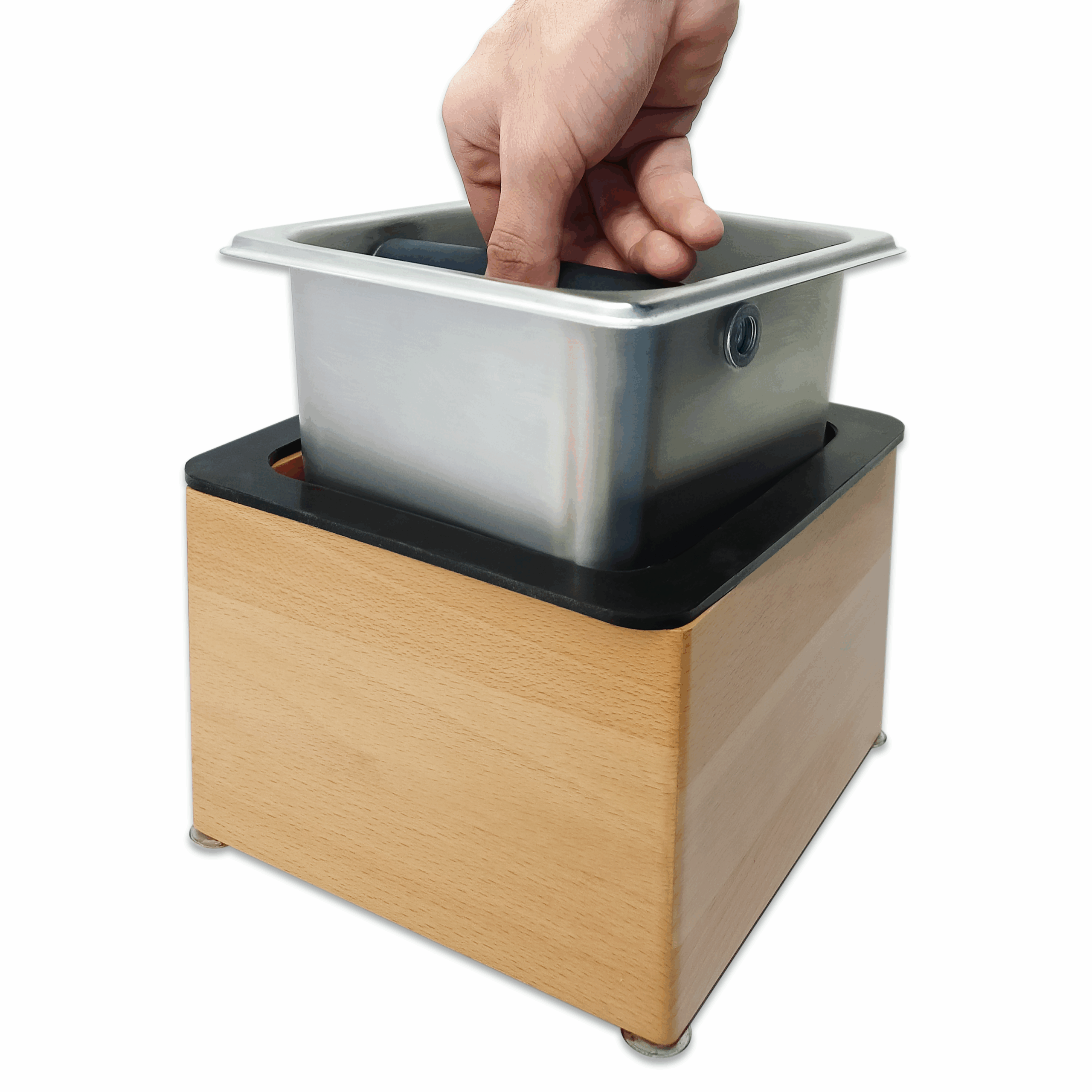 Barobjects - 7.32″ x 6.85″ x 5.08″ Wooden Counter Top Knock Box - C881