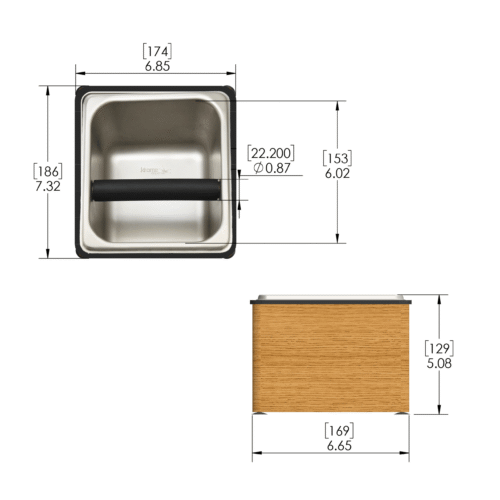 Barobjects - 7.32″ x 6.85″ x 5.08″ Wooden Counter Top Knock Box - C881
