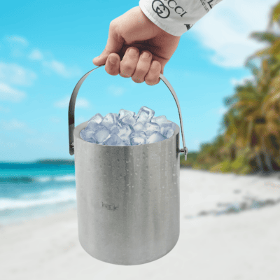 Barobjects - Stainless Steel Ice Bucket with Lid..