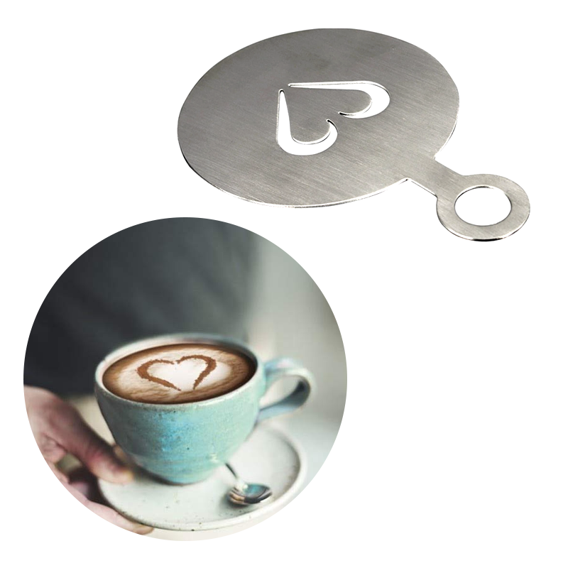 Coffee Decorating Stencils Stainless Steel Coffee Art Stencils Barista  Template for All Kinds of Mousse Cut Cake Birthday Cake Coffee (Coffee Cup  Pattern) 