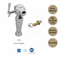 Alternative view of Inspire Tower - Single Tap Beer tower - Air Cooled - Chrome Plated