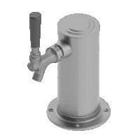 Alternative view of 2.5” Column Beer Tower - 1 Faucet - SS Polished - Air Cooled (ADA Compliant)