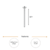 12″ Ceiling Shower Arm Round – Polished Chrome - Image 2
