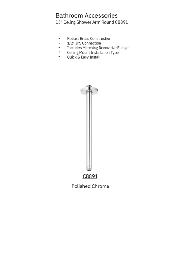 ceiling mount shower arm