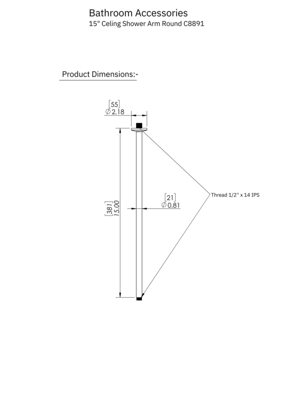 ceiling mount shower arm