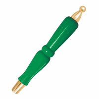 Alternative view of Mini Pub Style Handle with gold fittings - Green