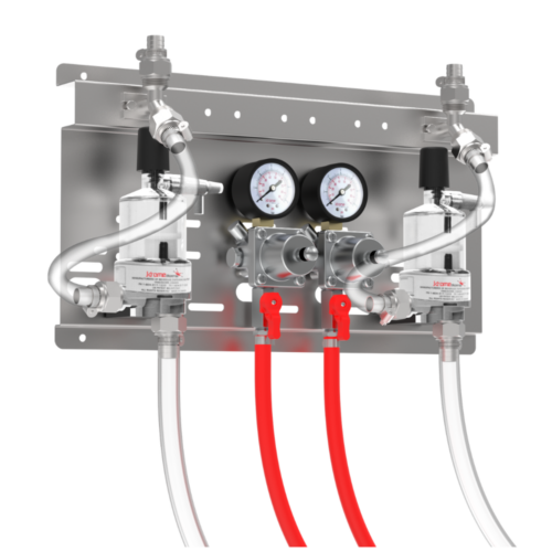 Alternative view of 2 Line Secondary Regulator U.S Standard Panel Kit with FOB