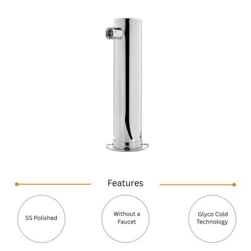 Alternative view of 3" Column Beer Tower - SS Polished - Glyco Cold Technology (Without Faucet)