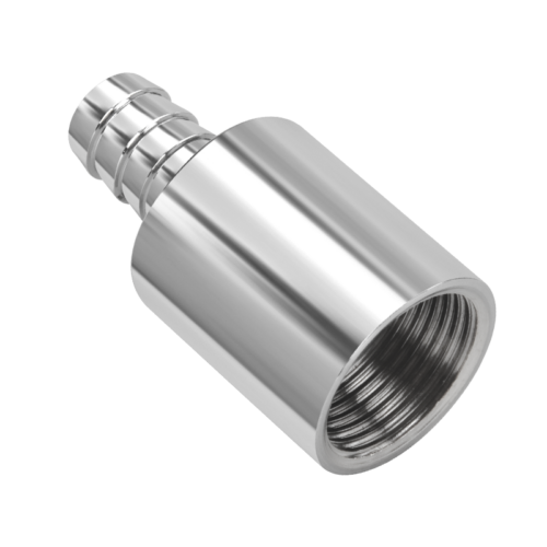 Alternative view of Pump Connector with Hose Barb - Chrome Plated Brass (Single Piece Pack)