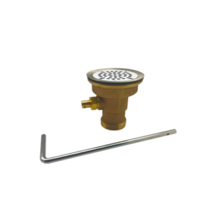 Ball waste valve with flat strainer
