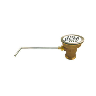 Ball waste valve with flat strainer