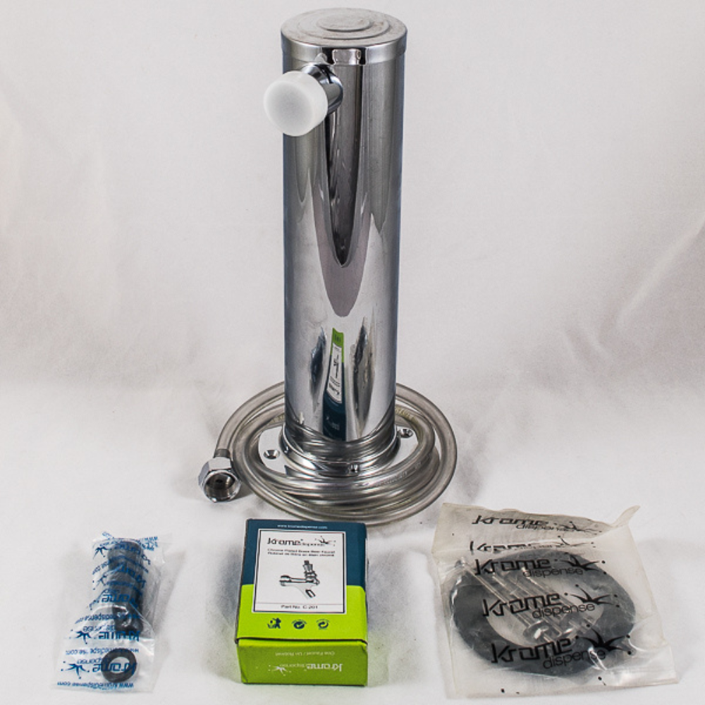 2.5” Column Beer Tower - 1 Faucet - SS Polished - Air Cooled - Image 2