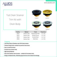 : Tub Drain Strainer Trim Kit with Drain Body Tub Drain Strainer Trim Kit