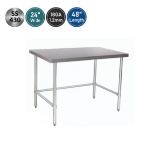 Stainless Steel Work Table 24″ x 48″ - 18 Gauge