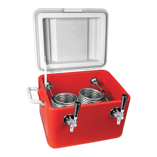 24qt coil cooler jockey box with 2 faucets