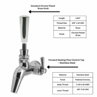 Alternative view of Flow Control Tap With Knob Chrome Plated Brass (Kit)
