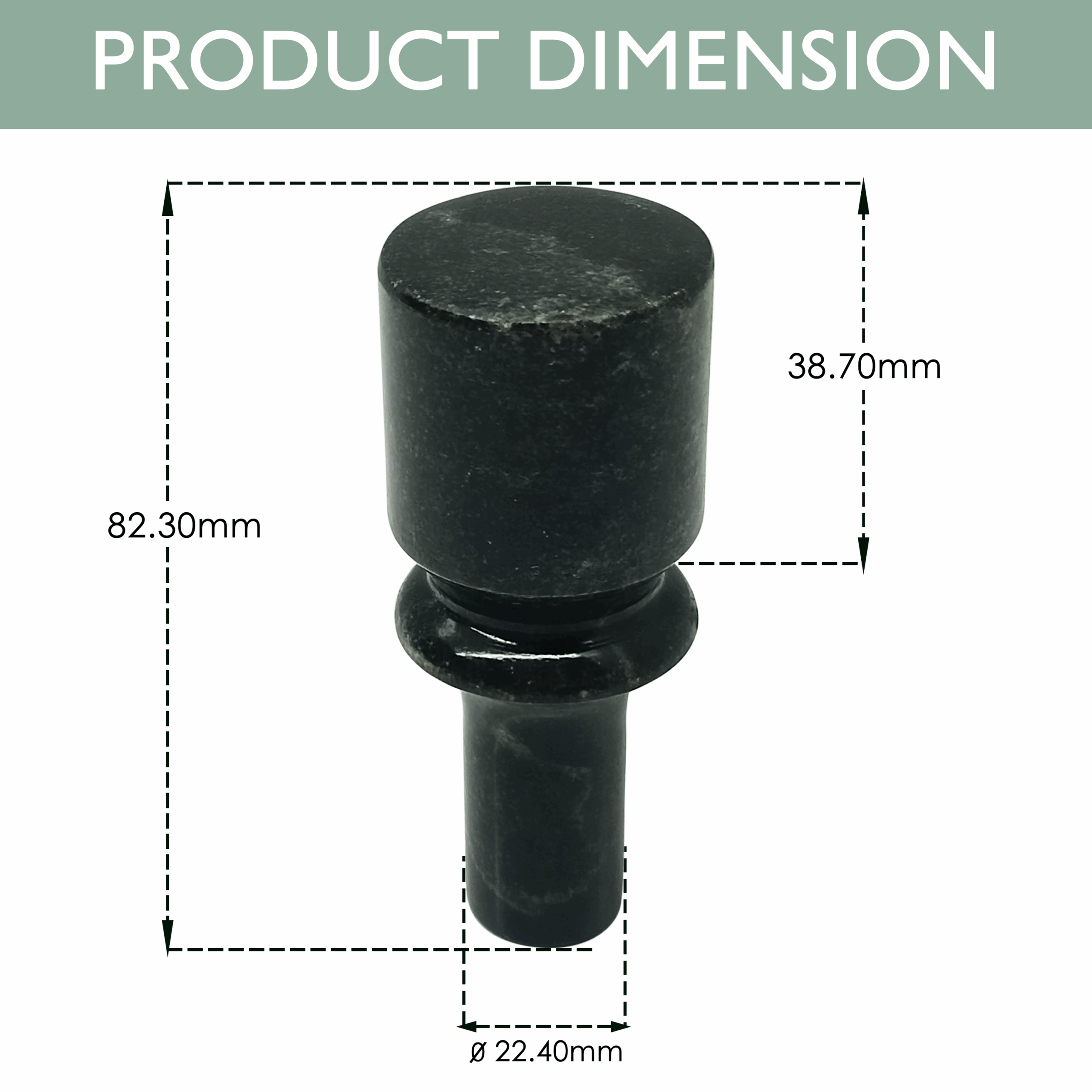 Marble Tap Handle with Brass Insert – Green Natural - Image 4