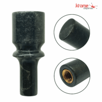 Alternative view of Marble Tap Handle with Brass Insert – Green Natural